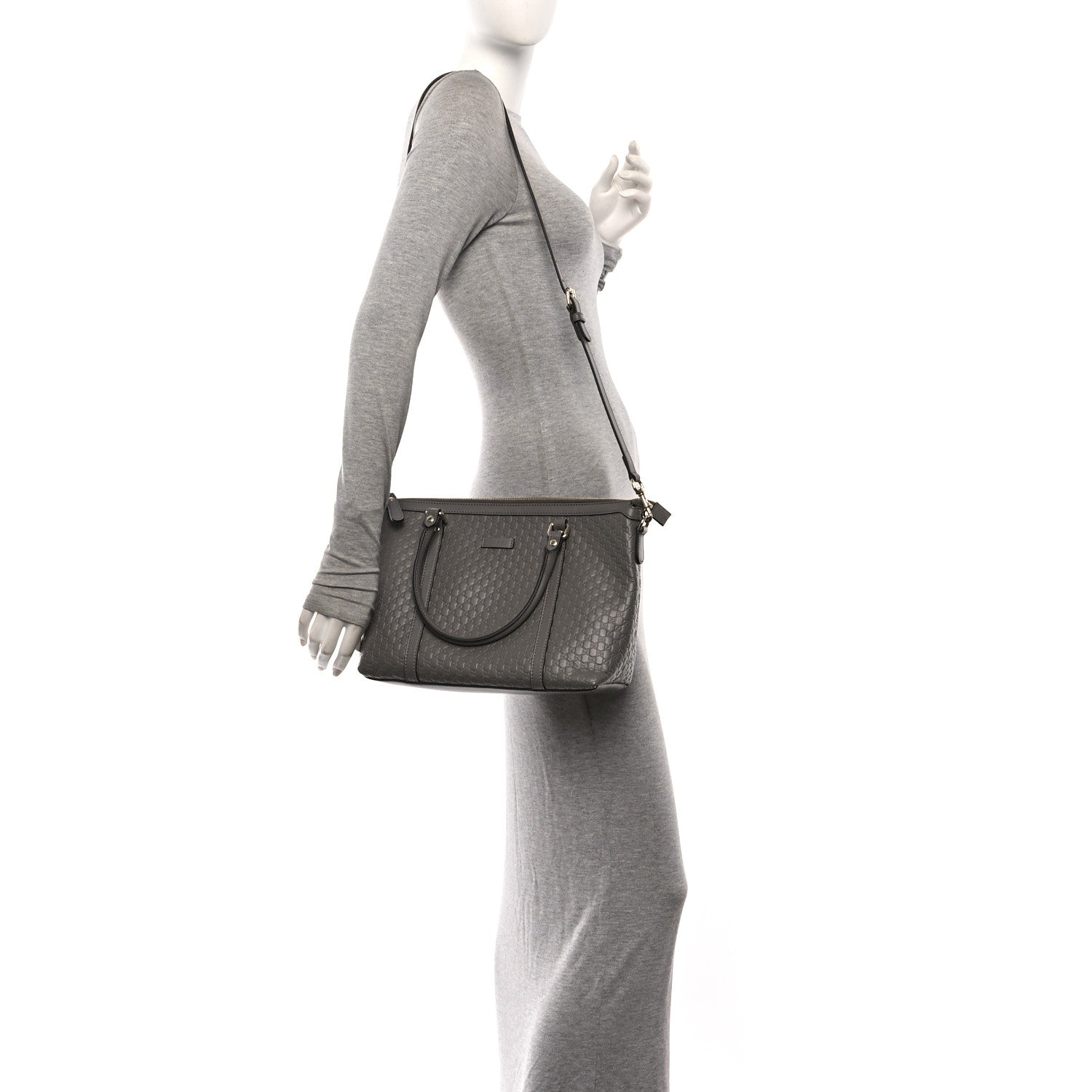 Soft Microguccissima Small Zippered Satchel Loess