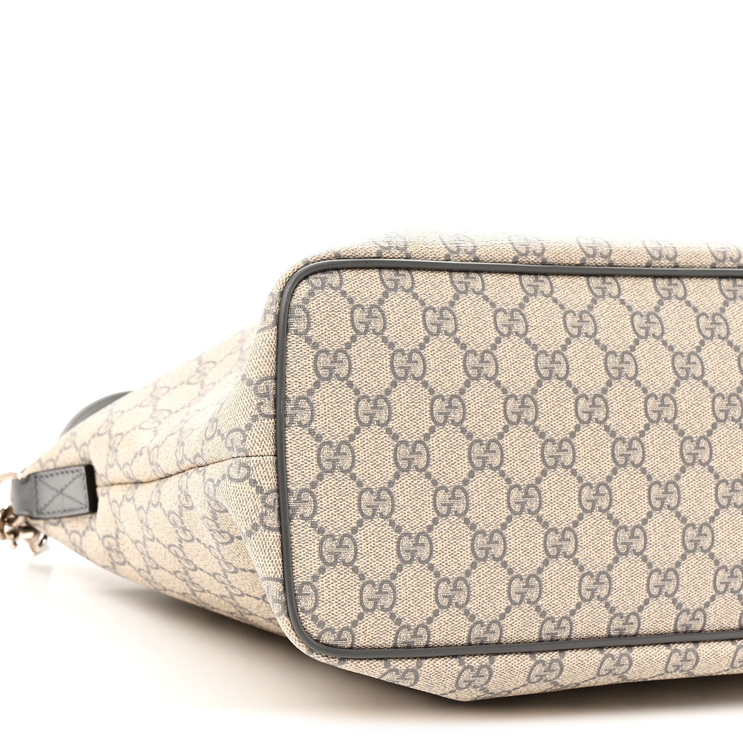 GG Supreme Monogram Medium Zippered Tote Grey