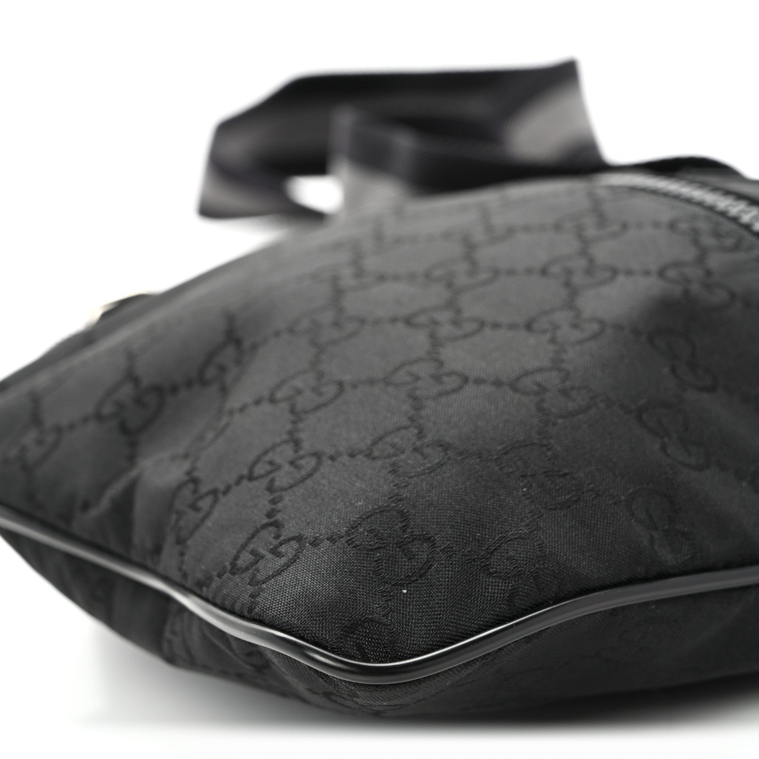 Nylon Monogram Mini Flat Messenger Bag Black