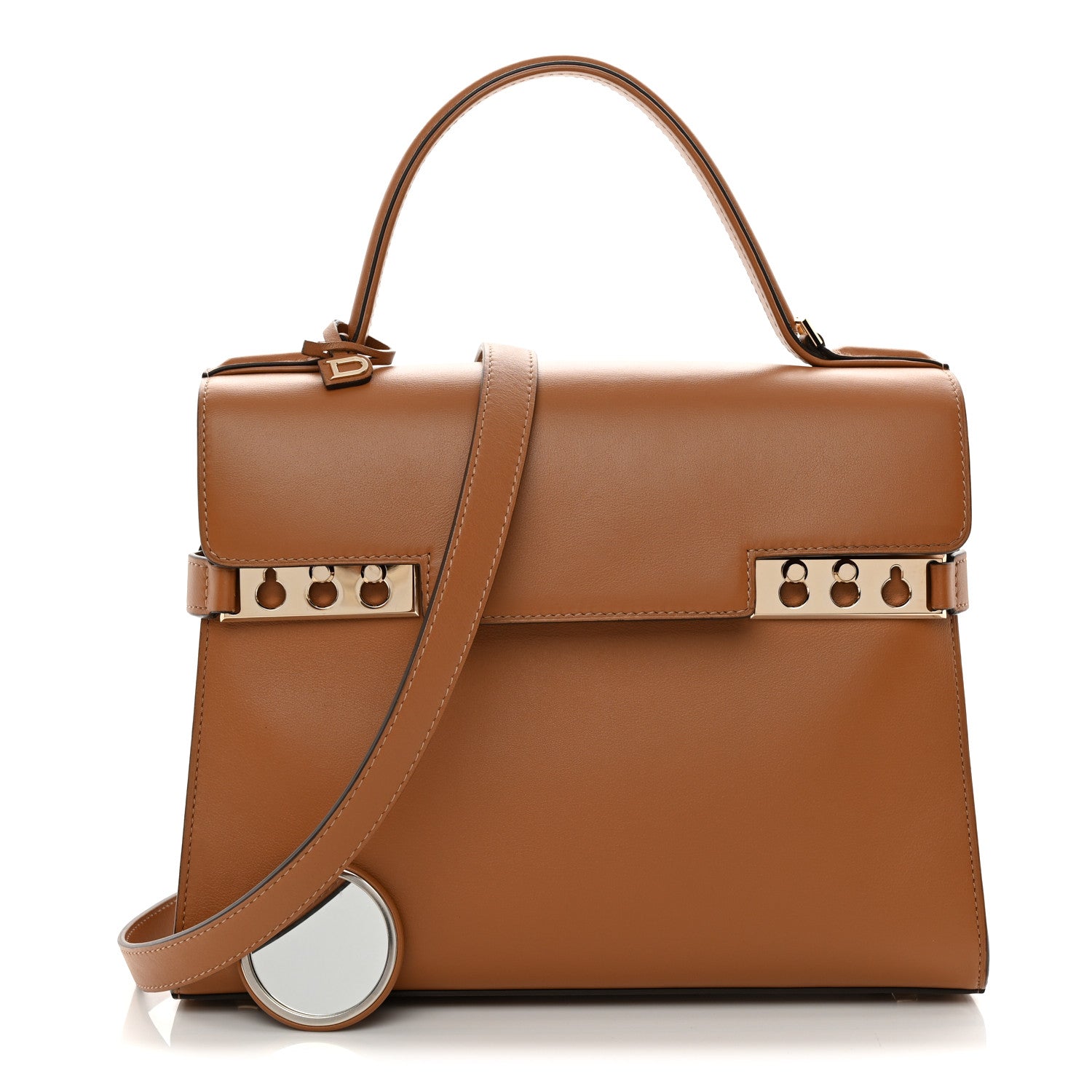 Calfskin MM Tempete Satchel Camel