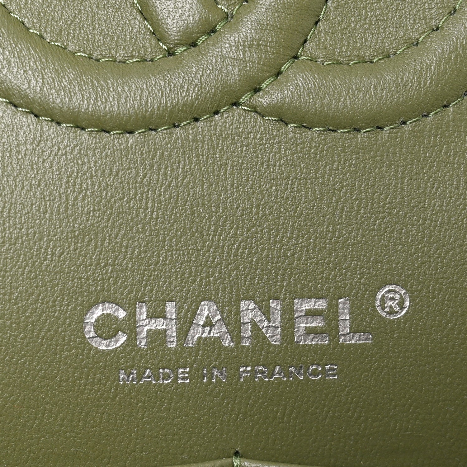 Lambskin Quilted Medium Double Flap Green