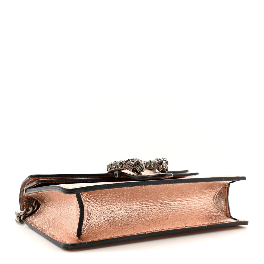 Metallic Calfskin Super Mini Dionysus Shoulder Bag Rose Gold