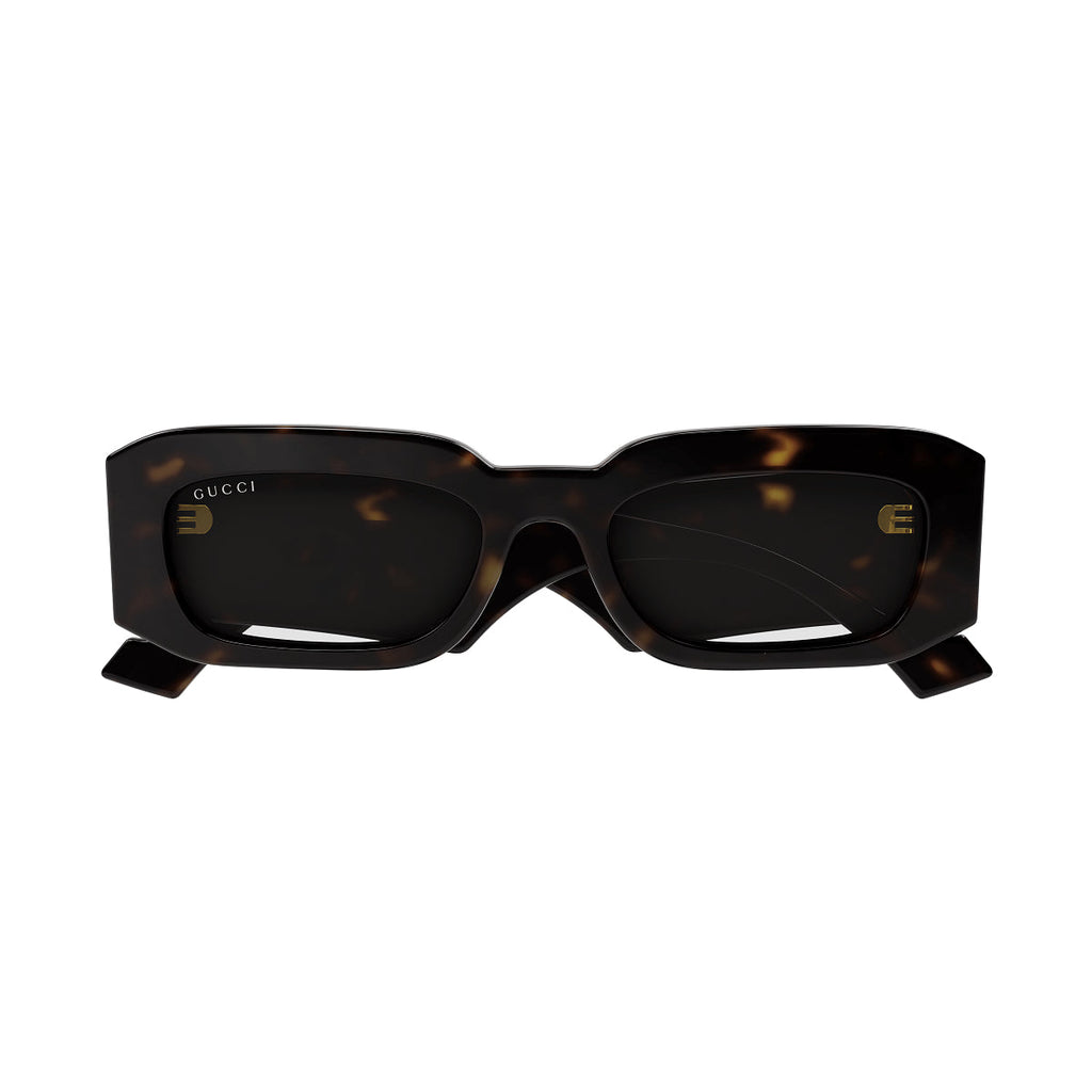 Gucci Sunglasses Square Full Rim, Dark Havana Frame and Transparent Lens GG1426S005