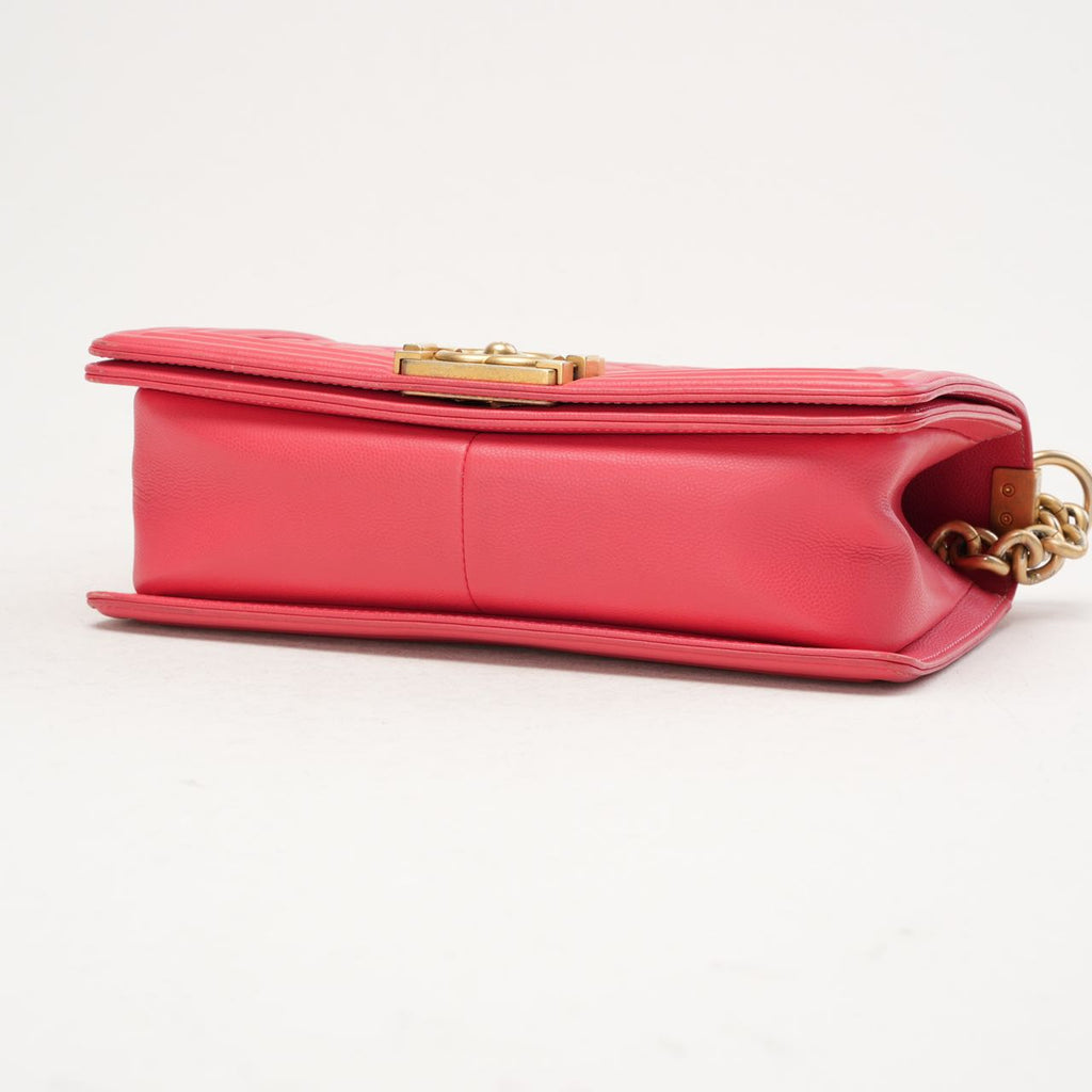 Chanel Medium Boy Flap Caviar Dark Pink 2017