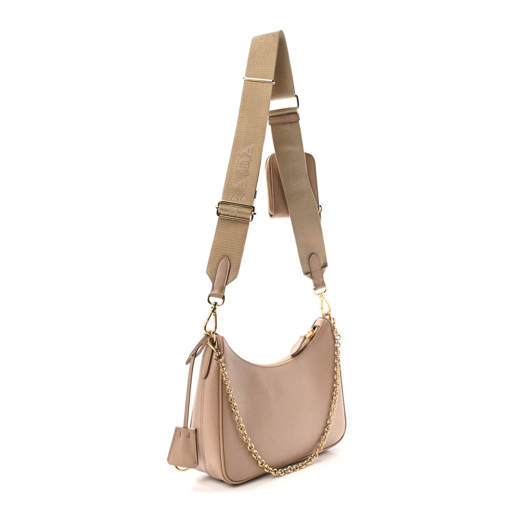 Saffiano Lux Re-Edition 2005 Shoulder Bag Cammeo