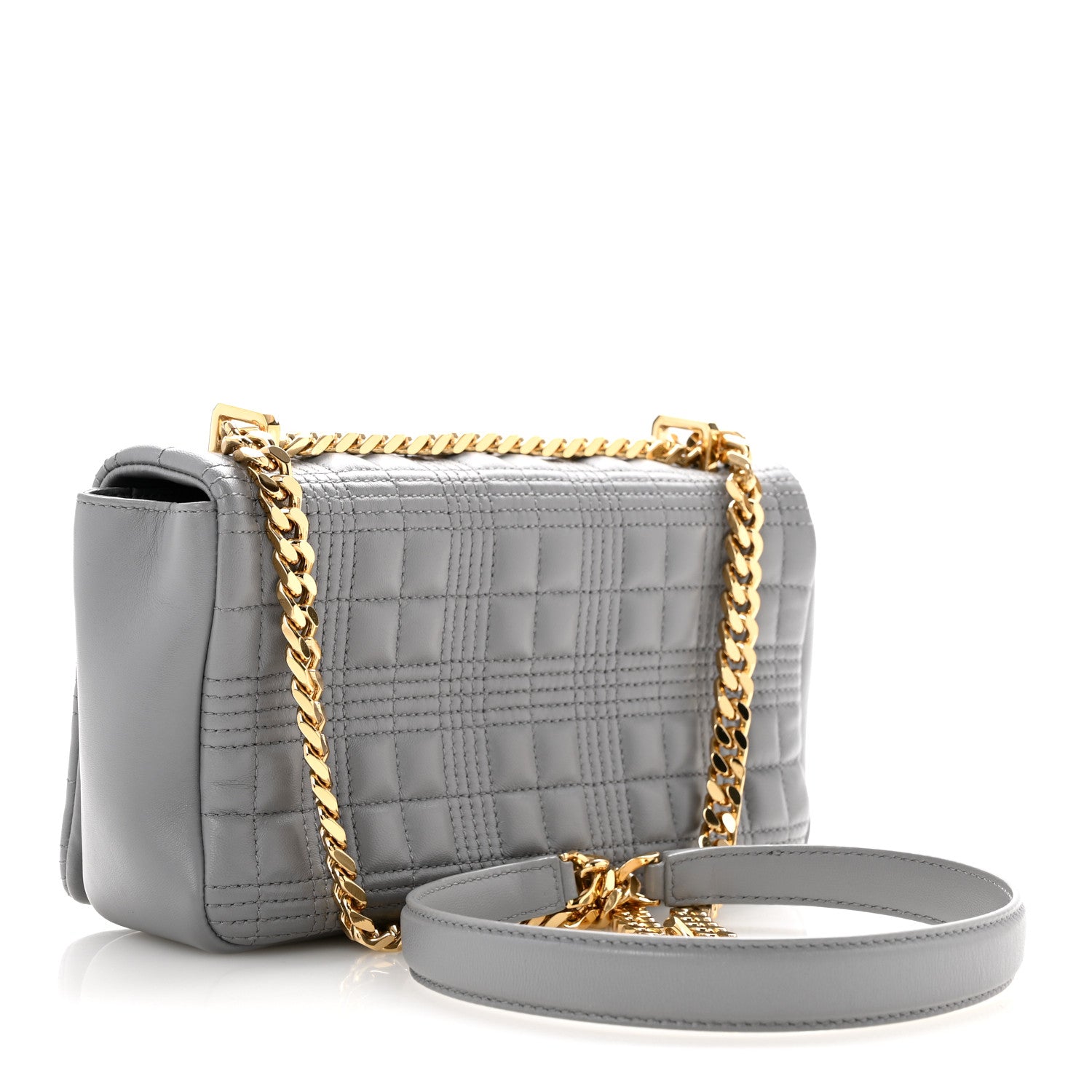Lambskin Quilted Small Lola Bag Grey