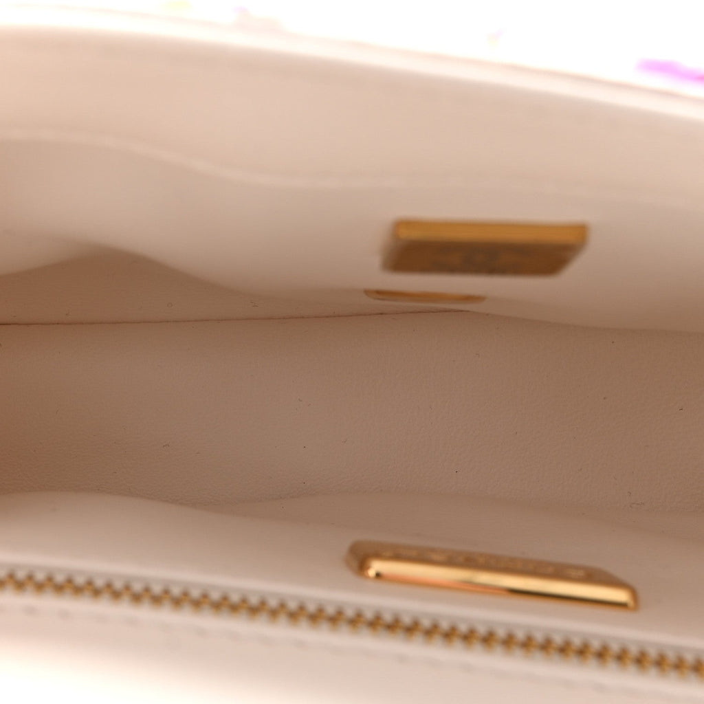 Sequin Logo CC Small Single Flap White Multicolor