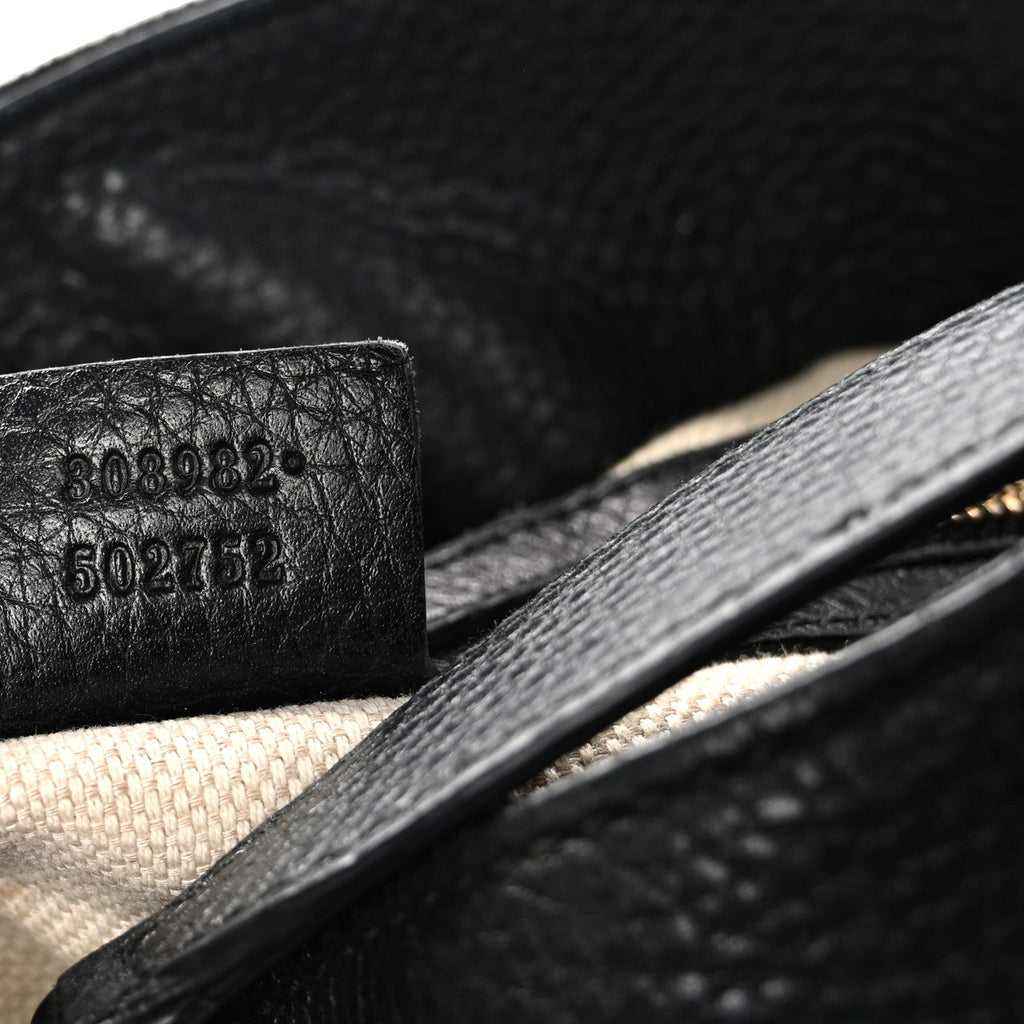 Pebbled Calfskin Medium Soho Chain Shoulder Bag Black