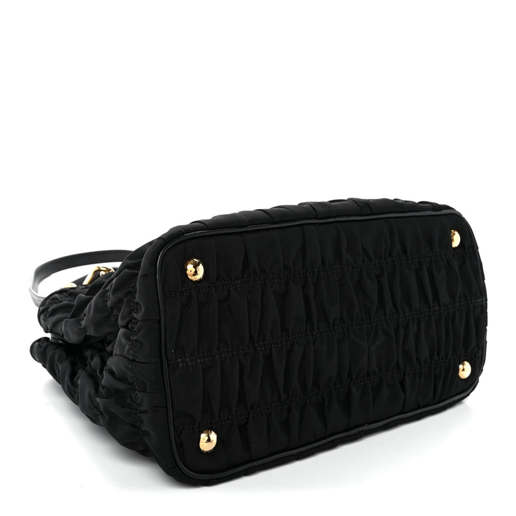 Tessuto Nylon Gaufre Small Tote Black