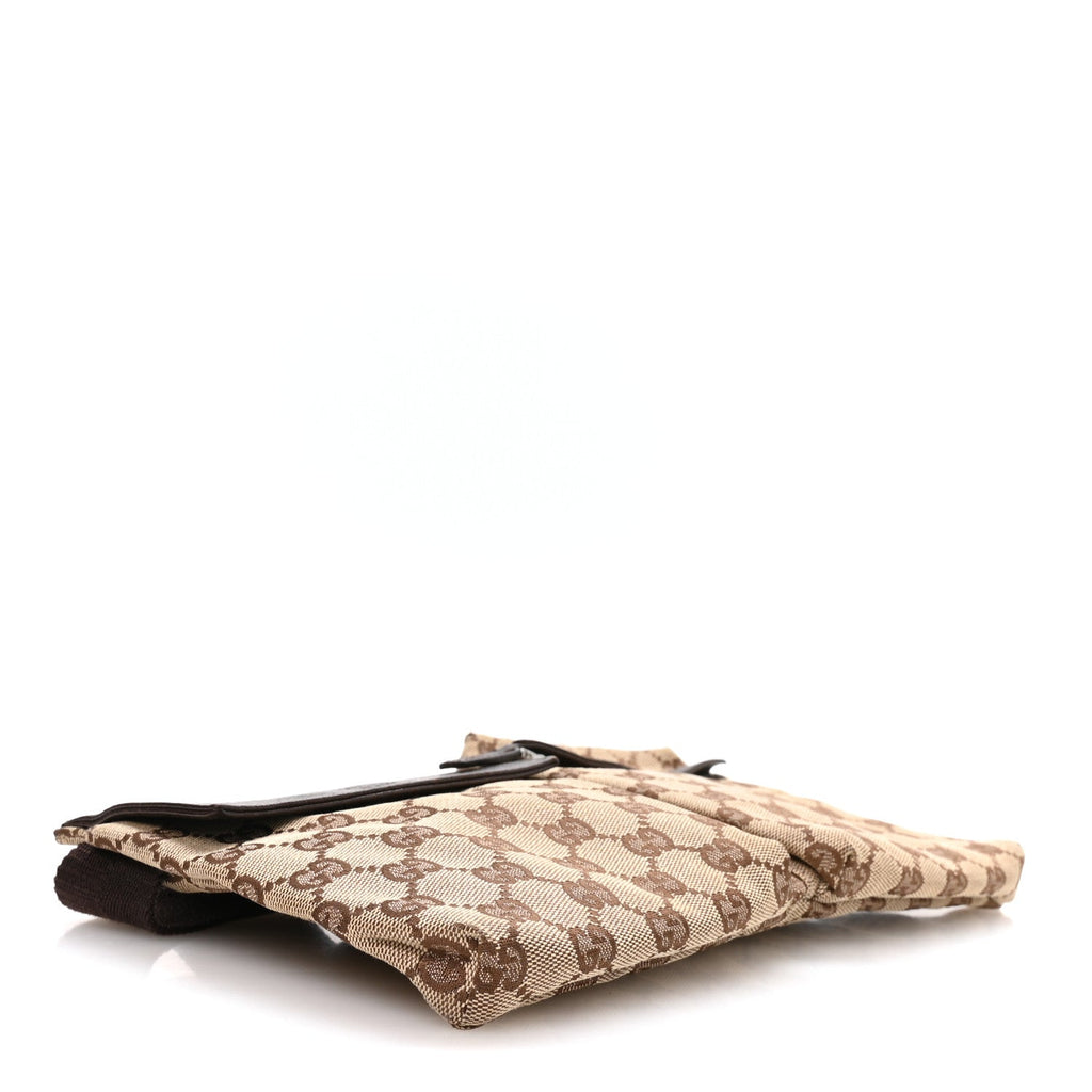 GG Monogram Double Pocket Belt Bag Dark Brown
