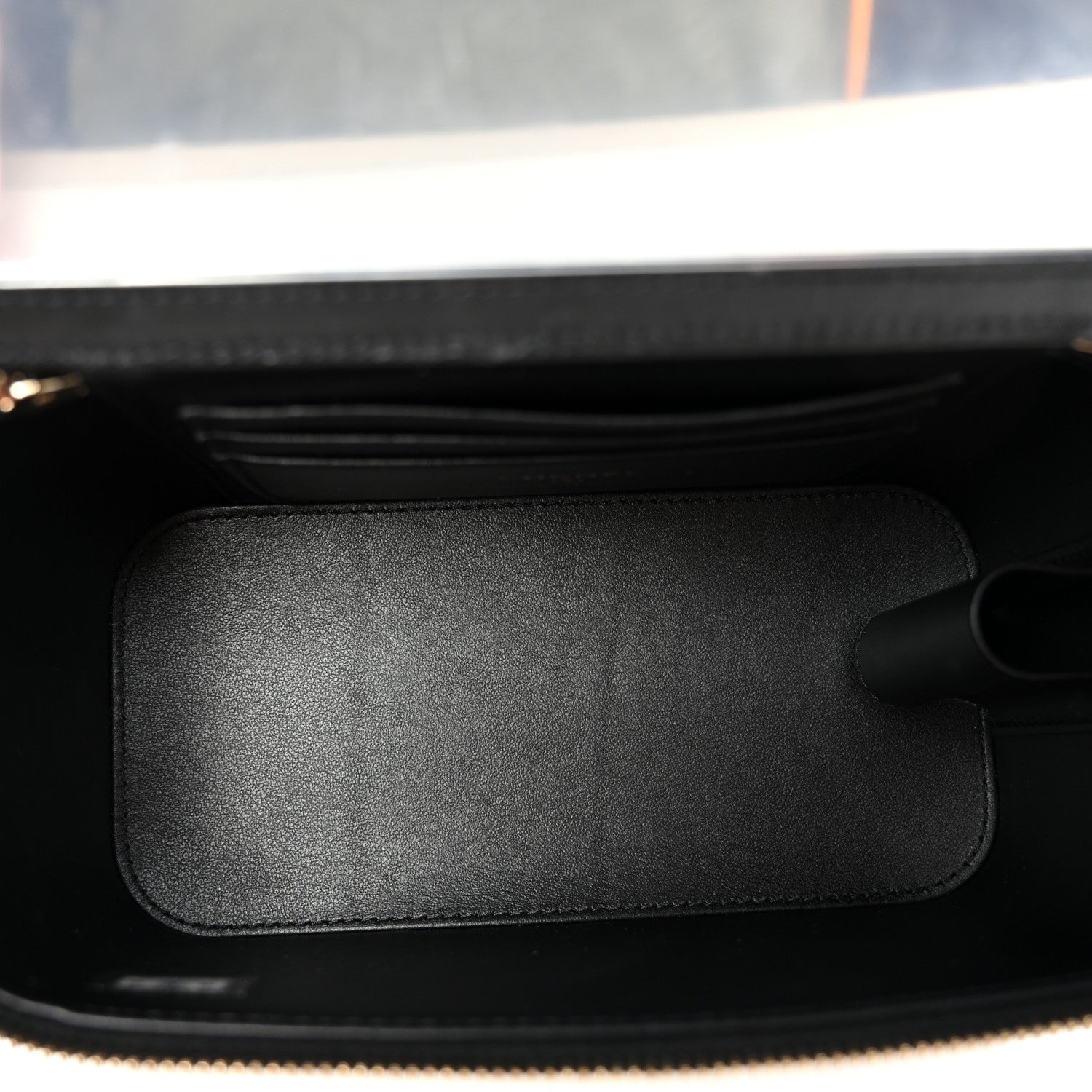 Caviar Quilted Trendy Handle Mini Vanity Black
