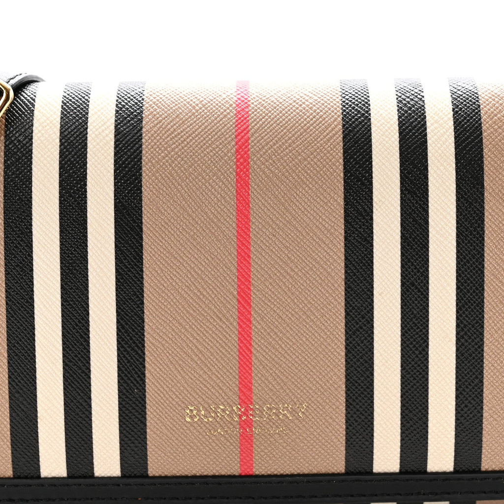 E-Canvas Icon Stripe Hannah Wallet With Detachable Strap Archive Beige