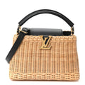 Rattan Calfskin Capucines BB Black