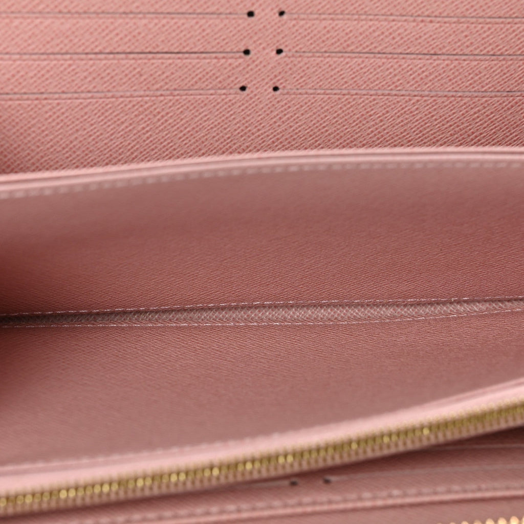 Damier Ebene Zippy Wallet Rose Ballerine