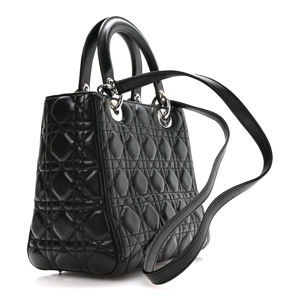 Lambskin Cannage Medium Lady Dior Black