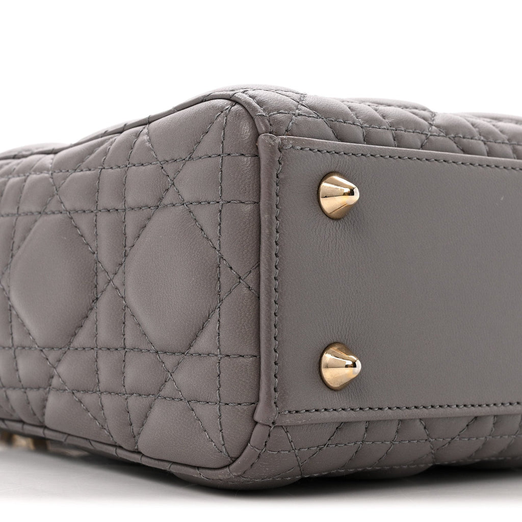 Lambskin Cannage Small Lady Dior Grey