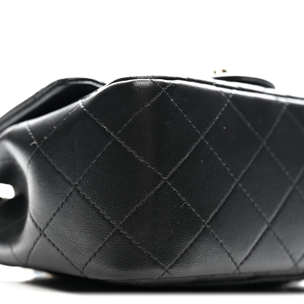 Lambskin Quilted Mini Square Flap Black