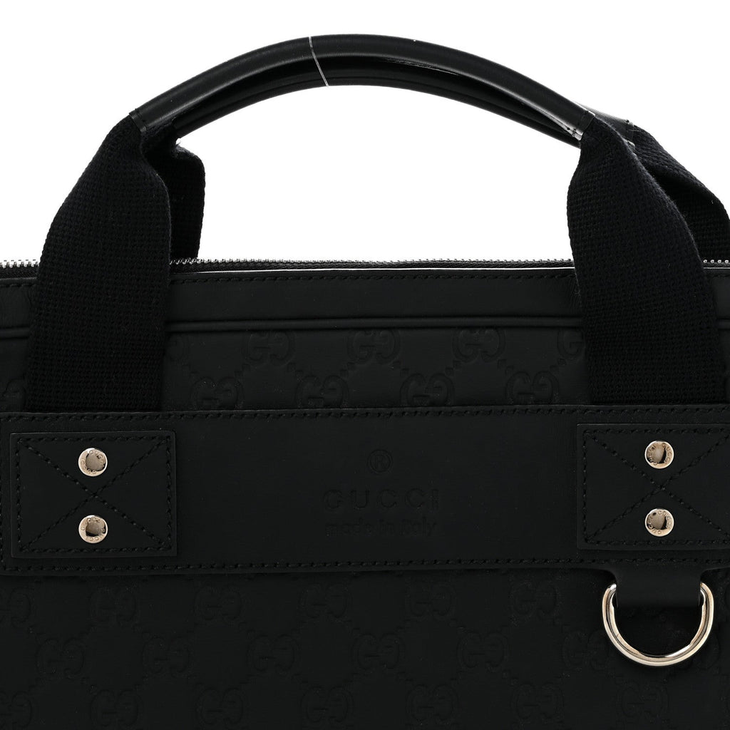 Rubber Guccissima Laptop Briefcase Black
