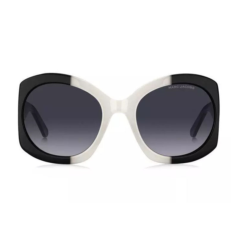 Marc Jacobs Sunglasses Butterfly Full Rim, White/Black Frame and Dark Grey Gradient Lens MARC722/S0CCP9O