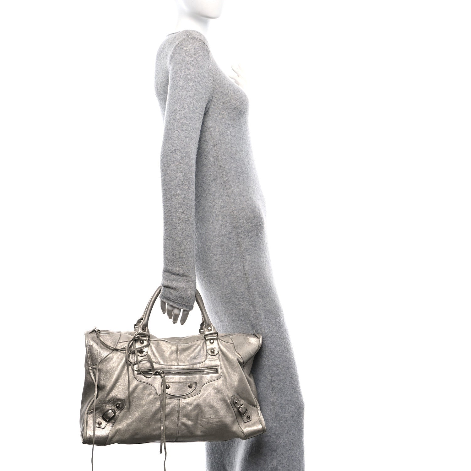 Metallic Agneau Classic Palladium Hardware Work Argent