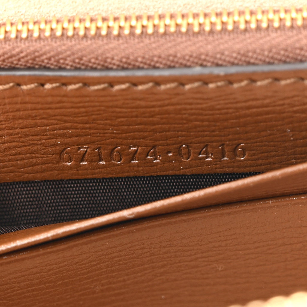 GG Supreme Monogram Azalea Calfskin Mini Retro Interlocking G Mini Shoulder Bag Beige Ebony Brown Sugar