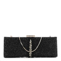 Satin Sequin Kameron Clutch Black