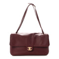 Grained Calfskin Small Souplissimo Maxi Flap Burgundy