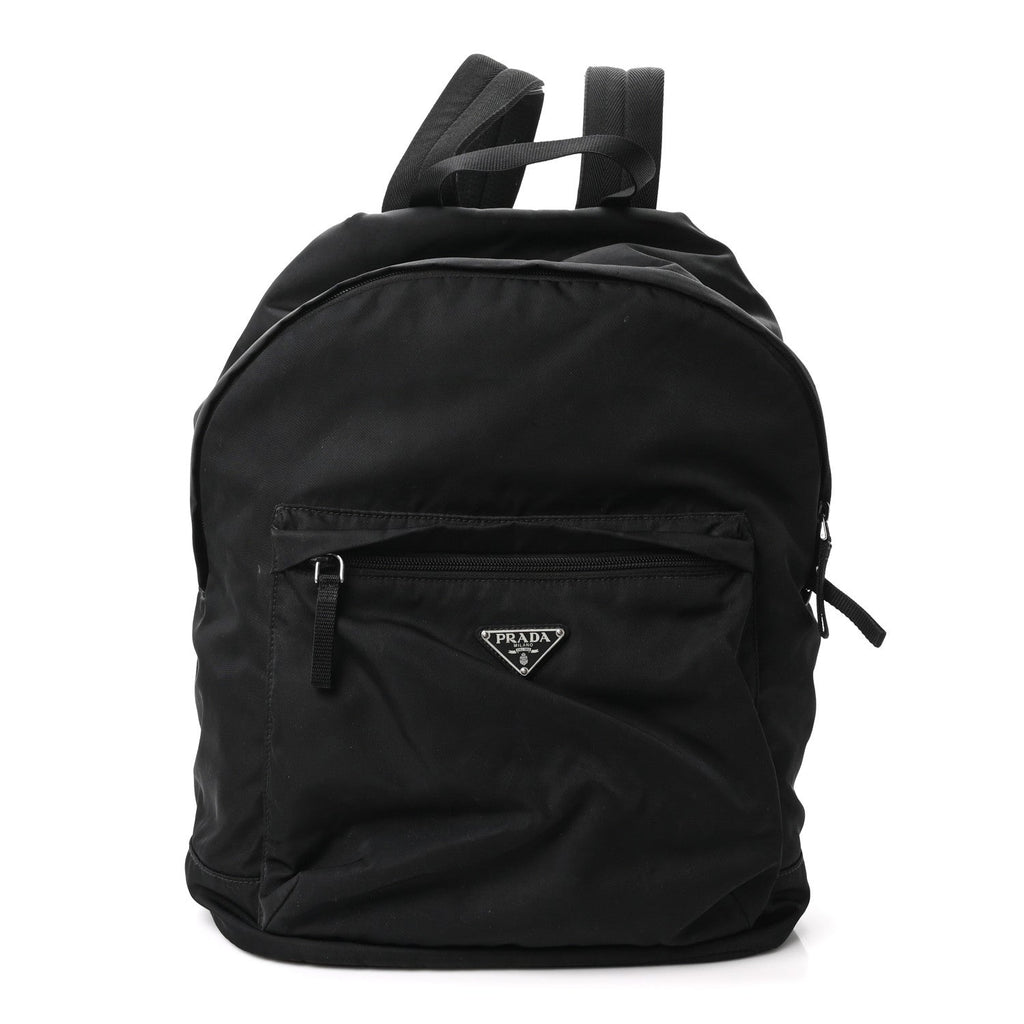 Tessuto Nylon Zip Backpack Black