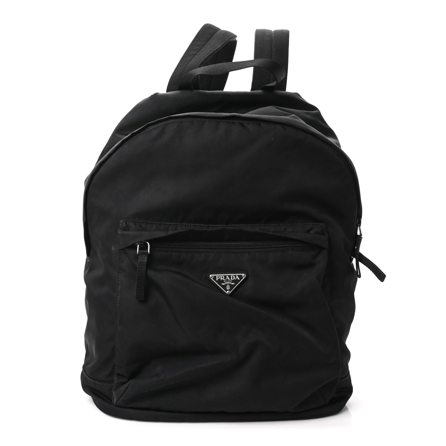 Tessuto Nylon Zip Backpack Black