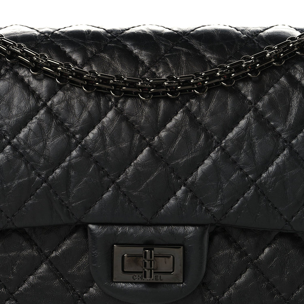 Aged Calfskin Quilted 2.55 Reissue 225 Flap So Black So Black