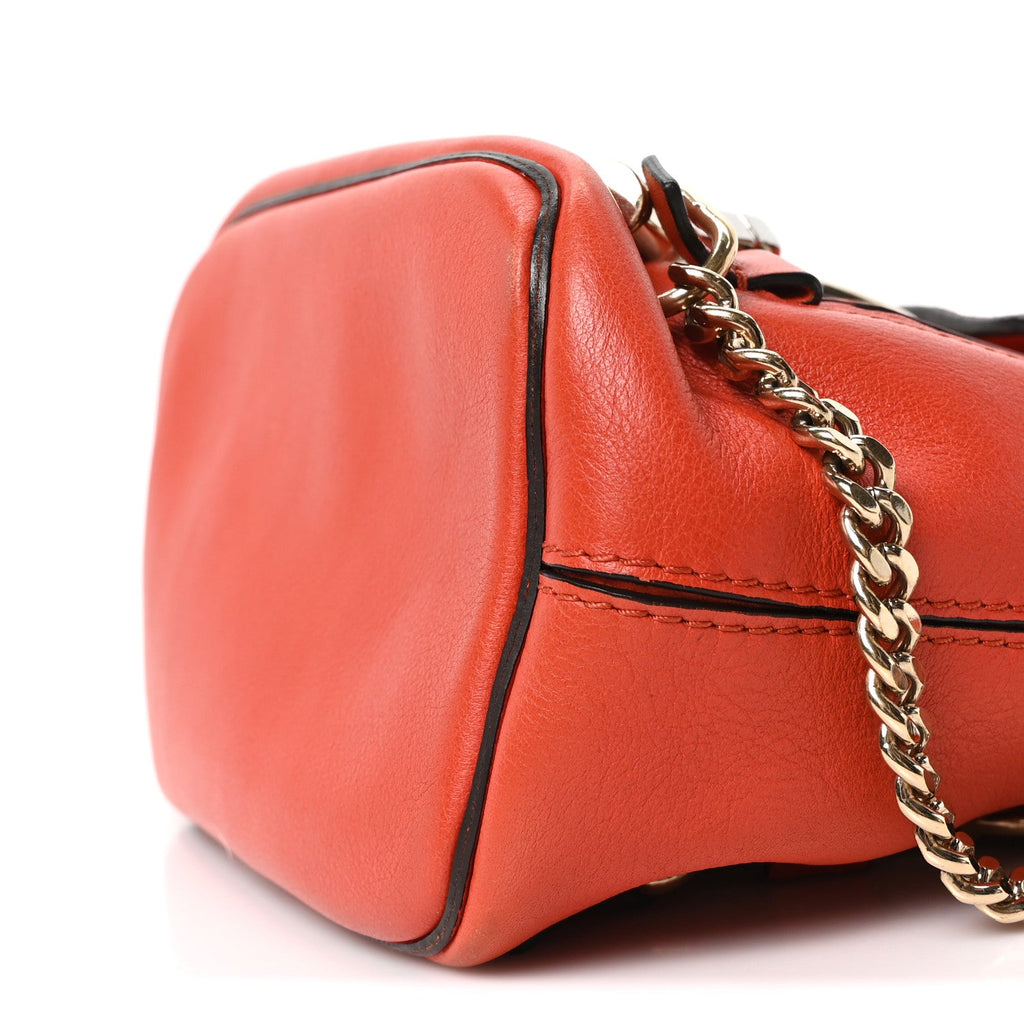 Suede Calfskin Mini Faye Backpack Sepia Red