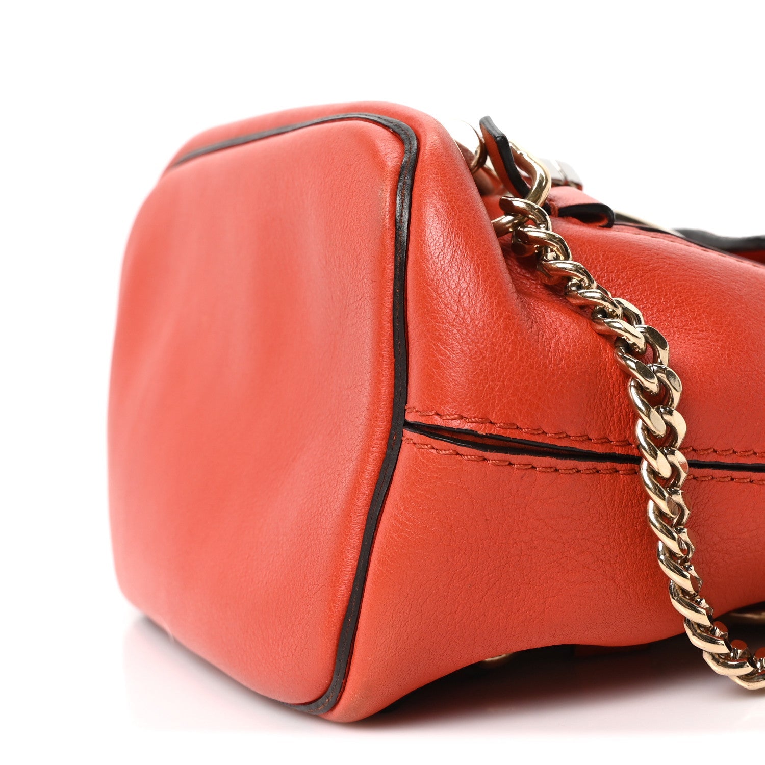 Suede Calfskin Mini Faye Backpack Sepia Red