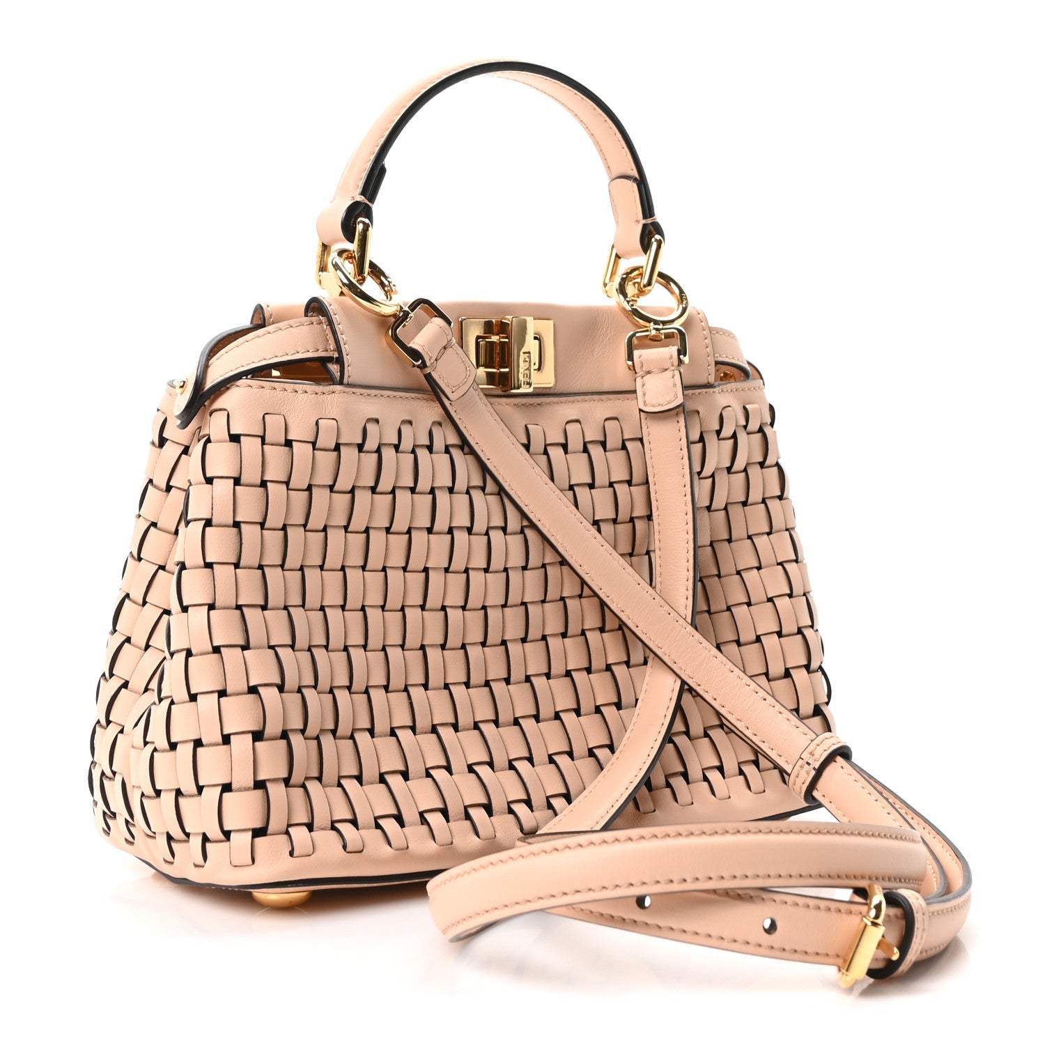 Vitello Grace Intreccio Mini Peekaboo Iconic Satchel Light Rose