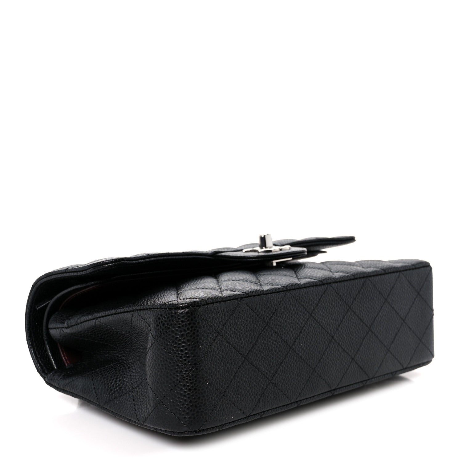 Caviar Quilted Small Double Flap Black Black