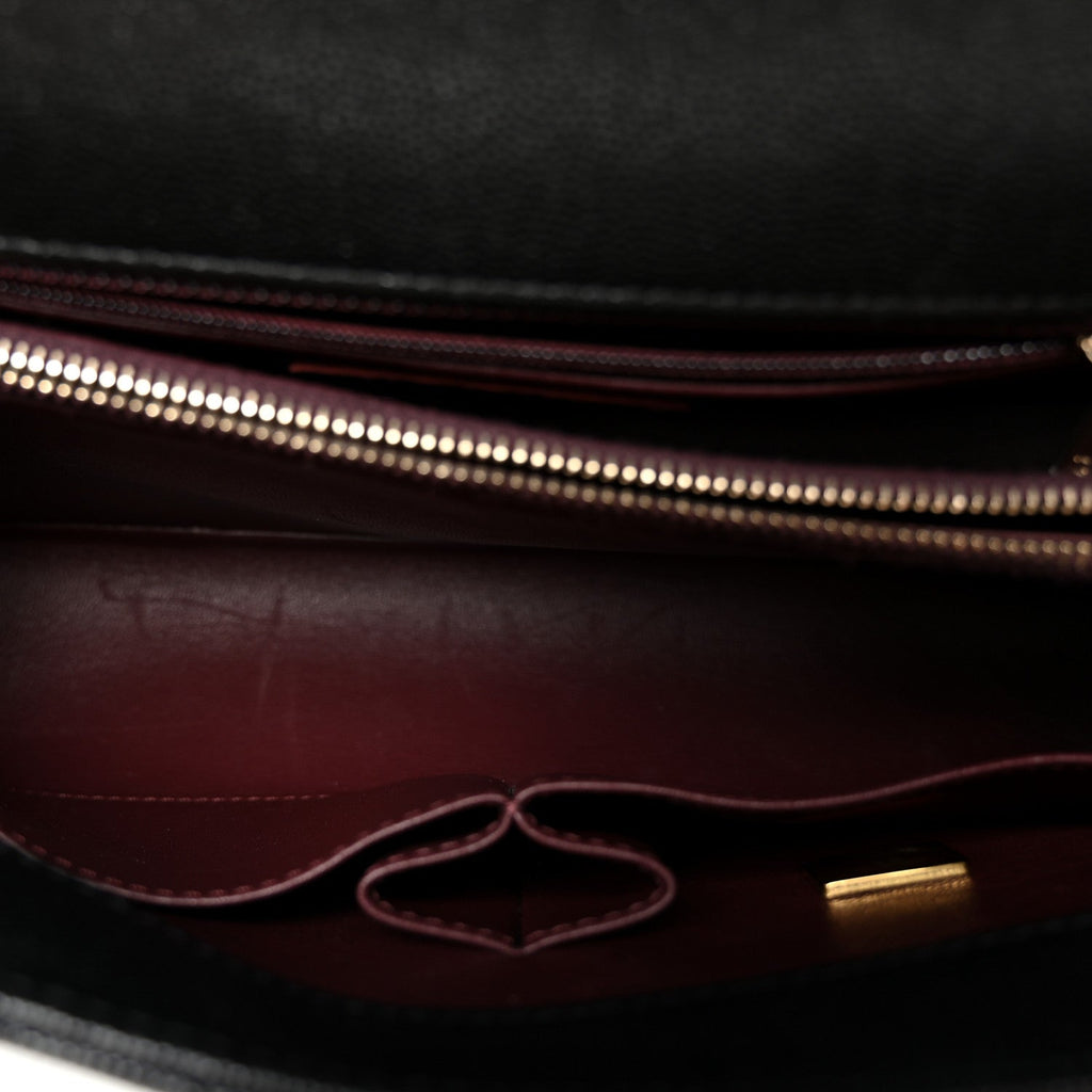 Caviar Quilted Small Coco Handle Flap Black