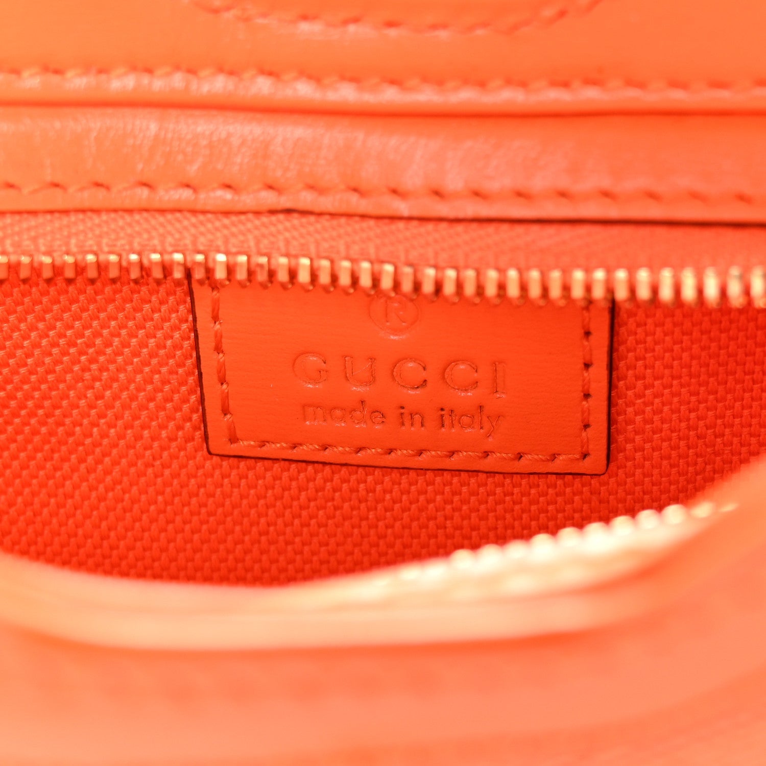 Calfskin Monogram Mini Moon Side Shoulder Bag Orange