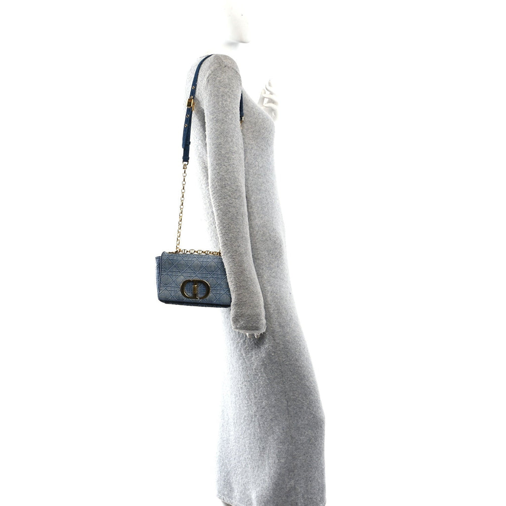 Denim Cannage Small Caro Bag Blue