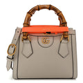 Wonka Grain Calfskin Mini Diana Tote Bag Mystic White Orange Fluo