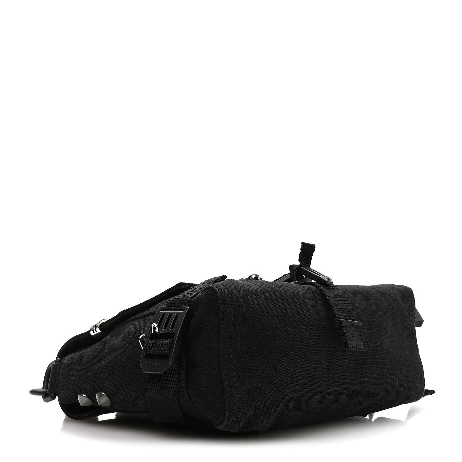 Canvas Pierced Army Messenger Bag Black
