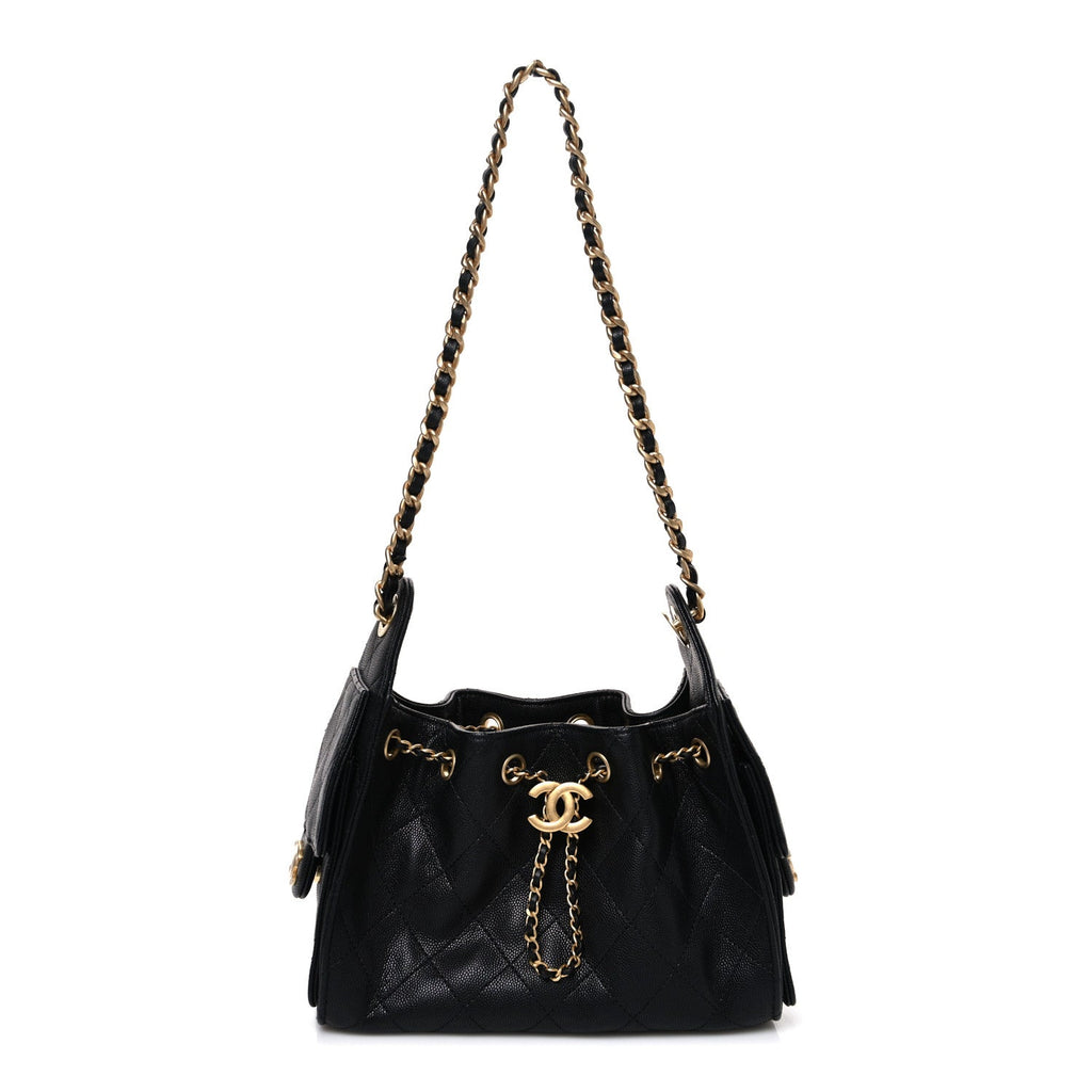 Caviar Quilted Mini Chanel 25 Handbag Black Black