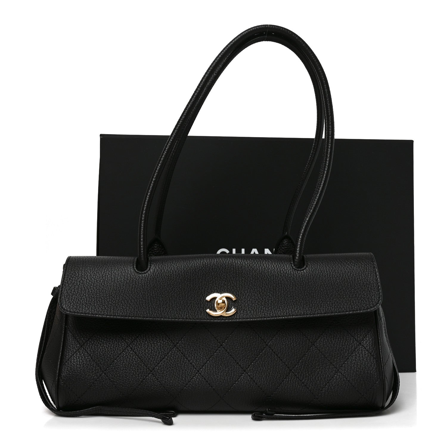 Grained Calfskin Urban Essentials Small Shopping Bag Black