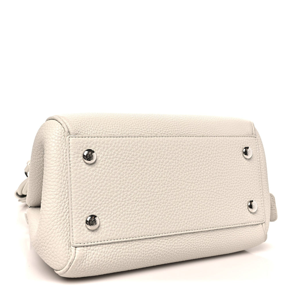 Supple Grained Calfskin Small Madrid Bag Soft White