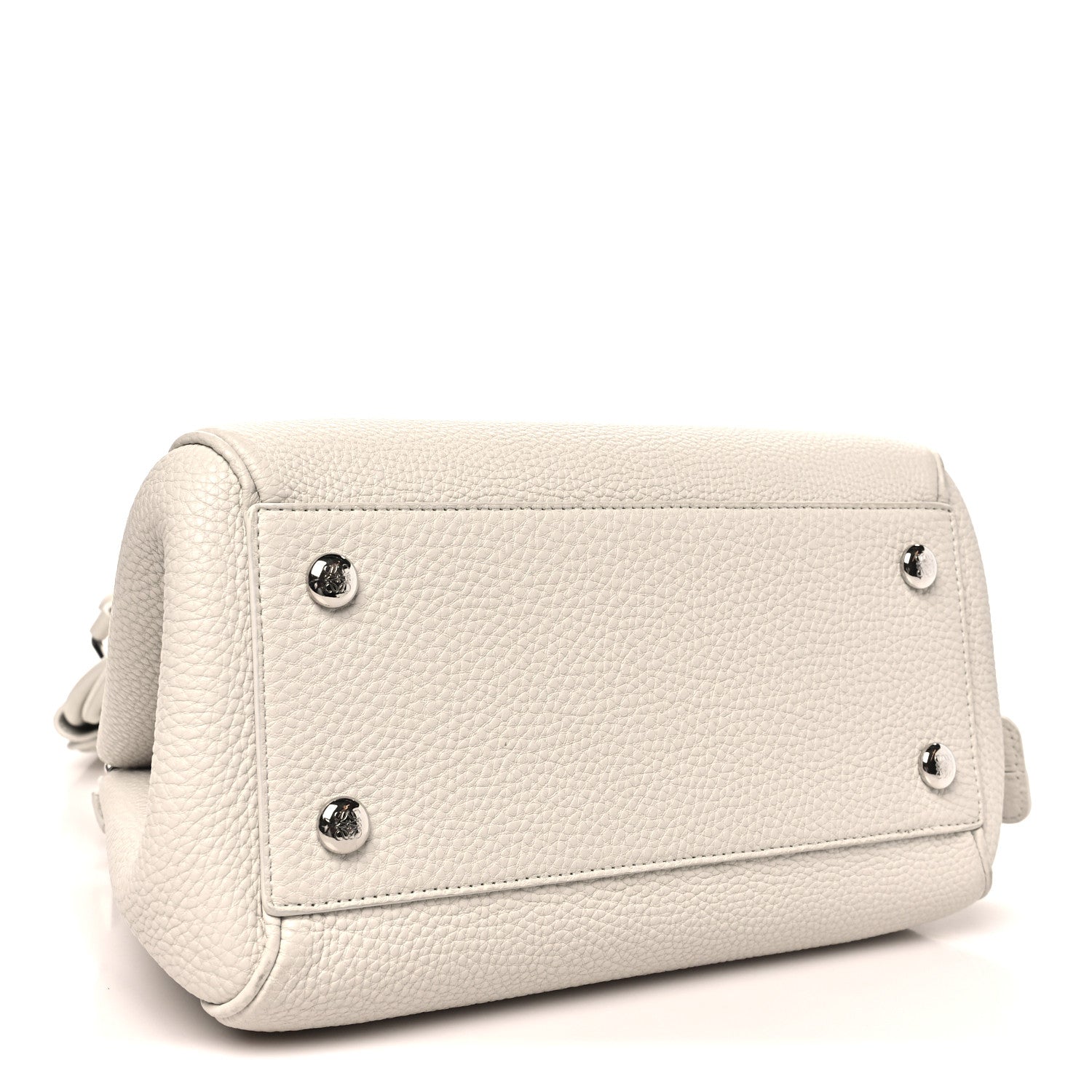 Supple Grained Calfskin Small Madrid Bag Soft White