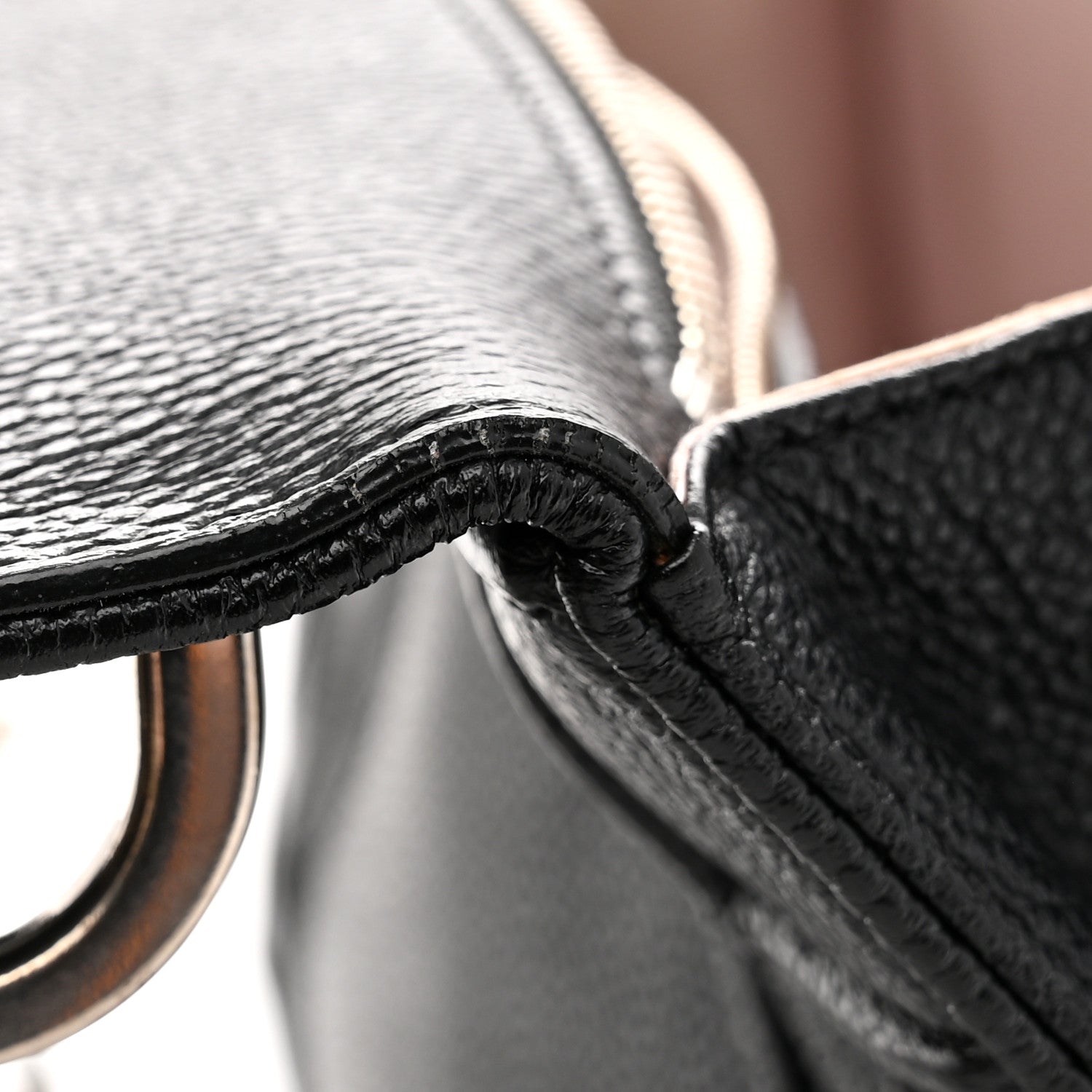 Grained Calfskin Medium Diorama Flap Bag Black