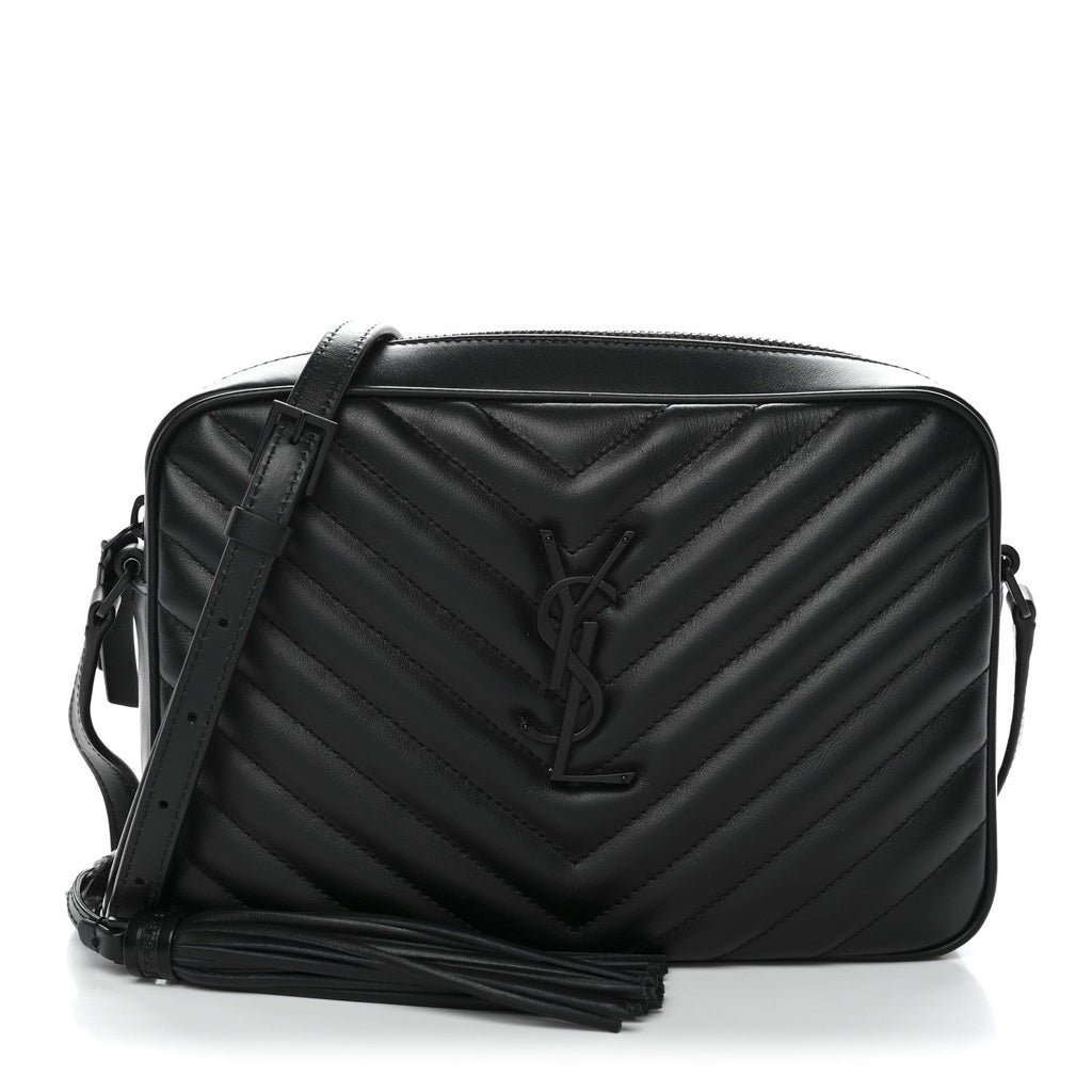 Calfskin Matelasse Monogram Monochrome Lou Camera Bag Black