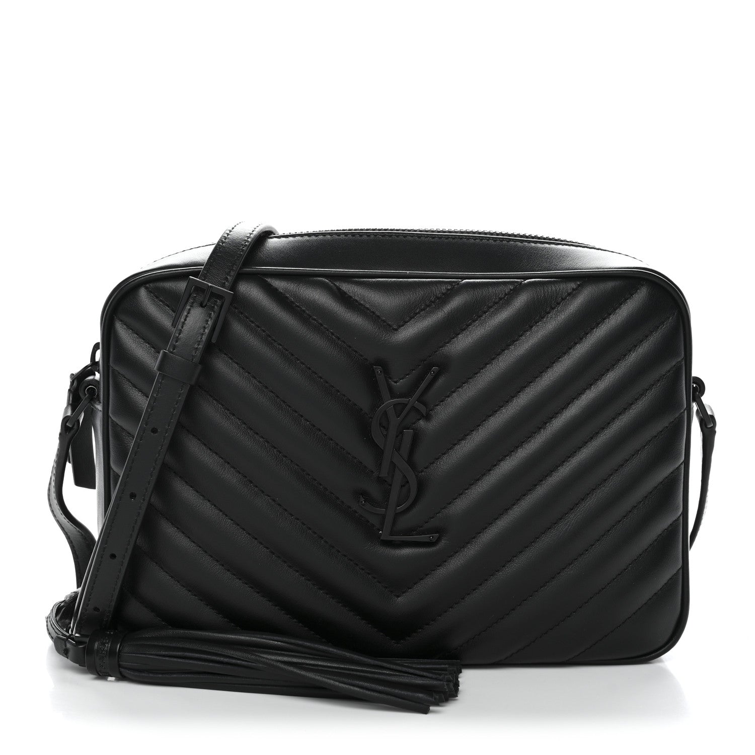 Calfskin Matelasse Monogram Monochrome Lou Camera Bag Black