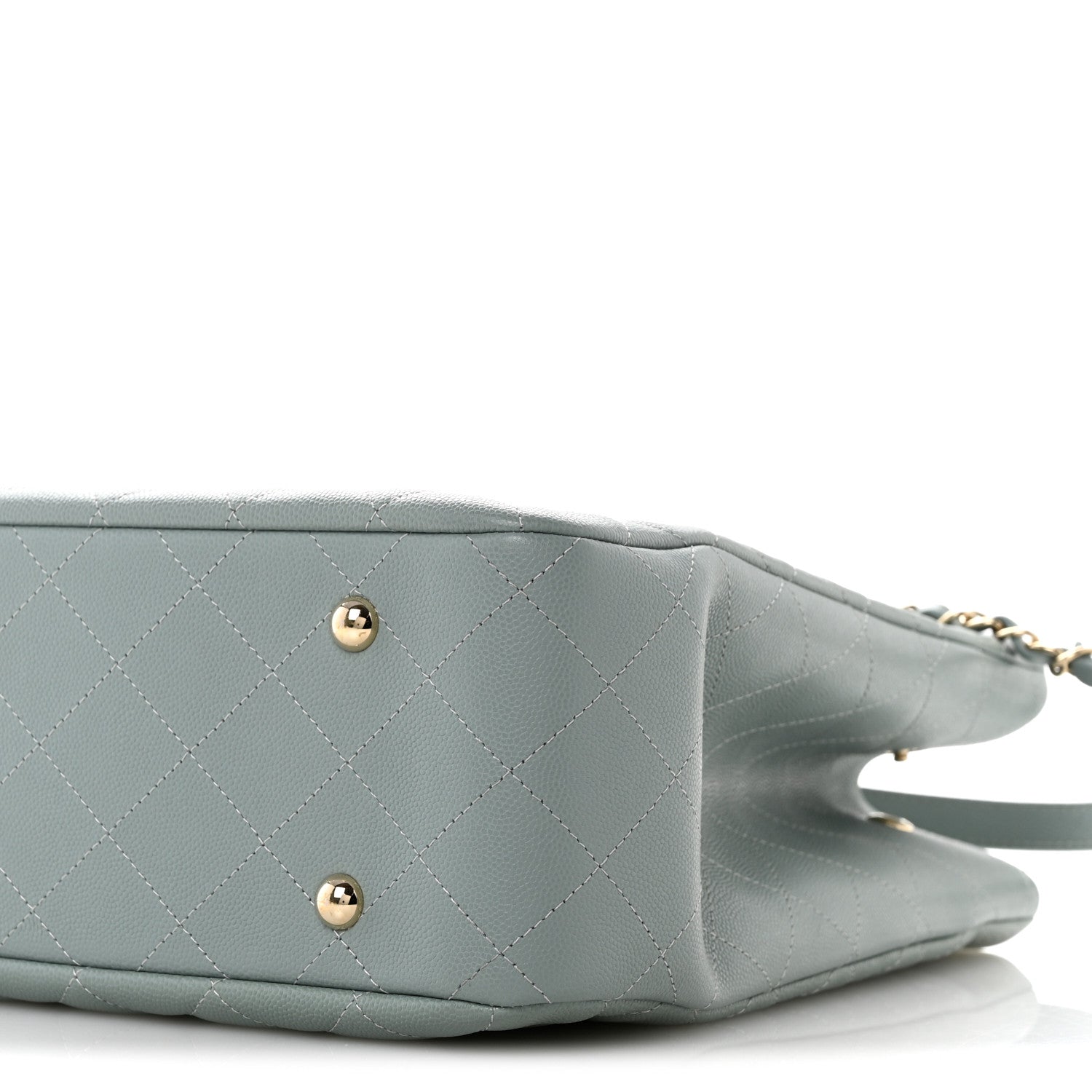 Caviar Quilted Large Classic Shopping Tote Light Green