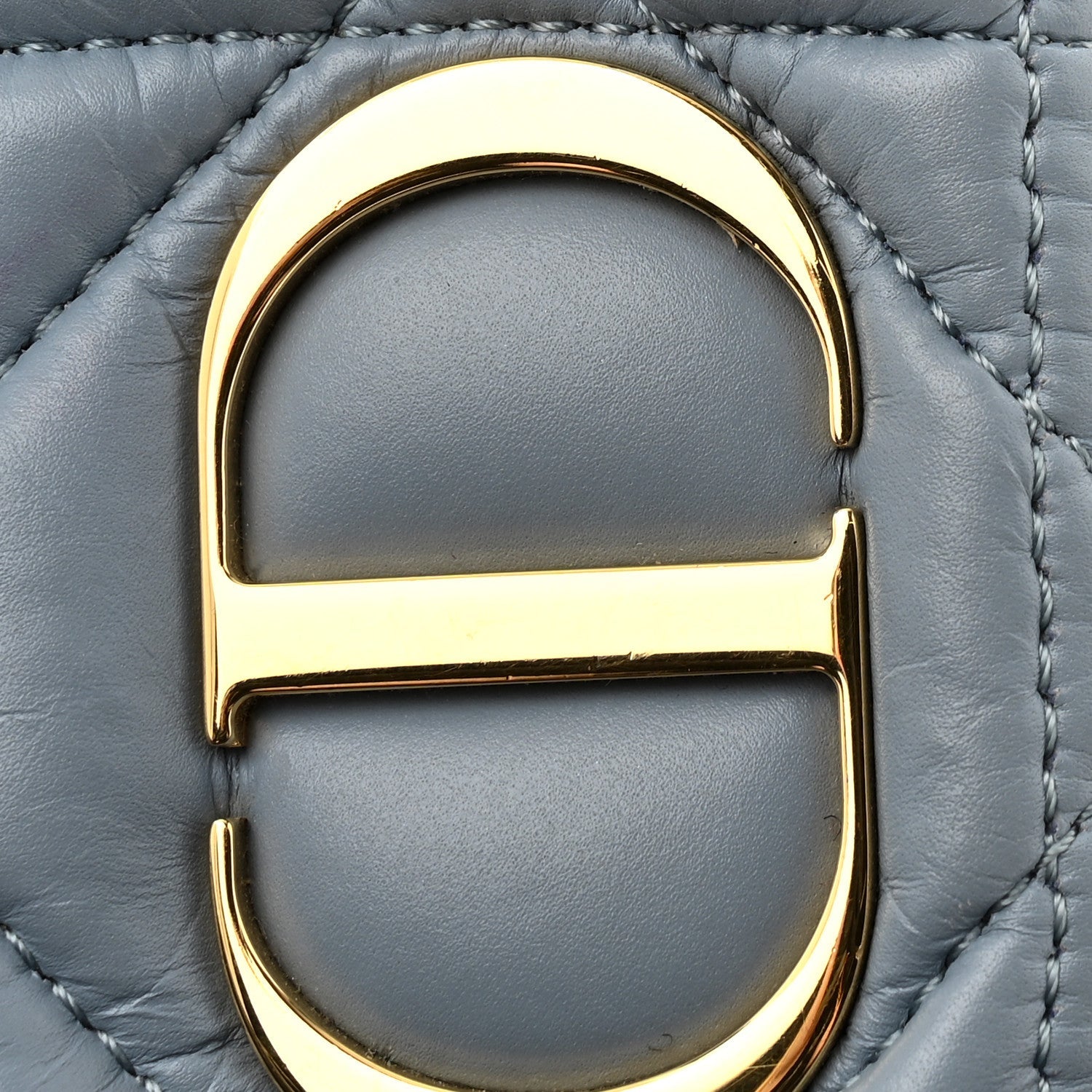 Lambskin Macrocannage Mini Dior Caro Bag Cloud Blue