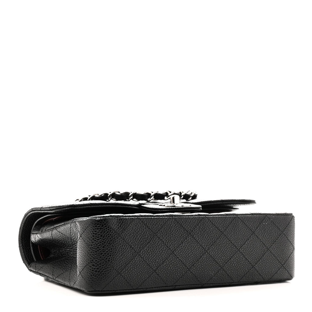 Caviar Quilted Small Double Flap Black