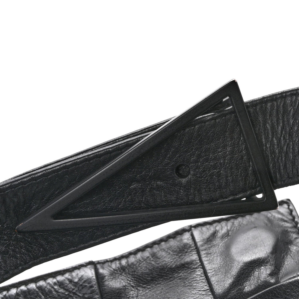 Paper Calfskin Intrecciato Stretch Cassette Black